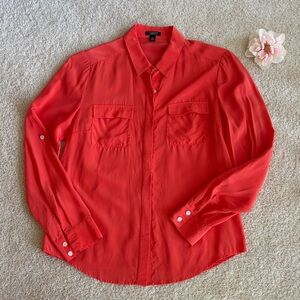 Ann Taylor vintage tangerine Silk Blouse, 4P